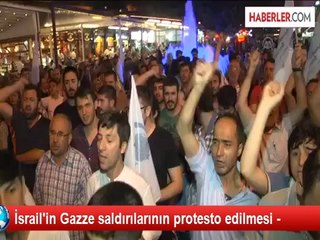 İsrail'in Gazze saldırılarının protesto edilmesi -