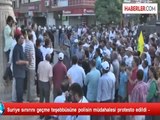 Suriye sınırını geçme teşebbüsüne polisin müdahalesi protesto edildi -