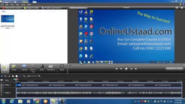 Camtasia Video Recording Tutorials in Urdu Hindi part 4 free zoom tool by ABDUL WALI