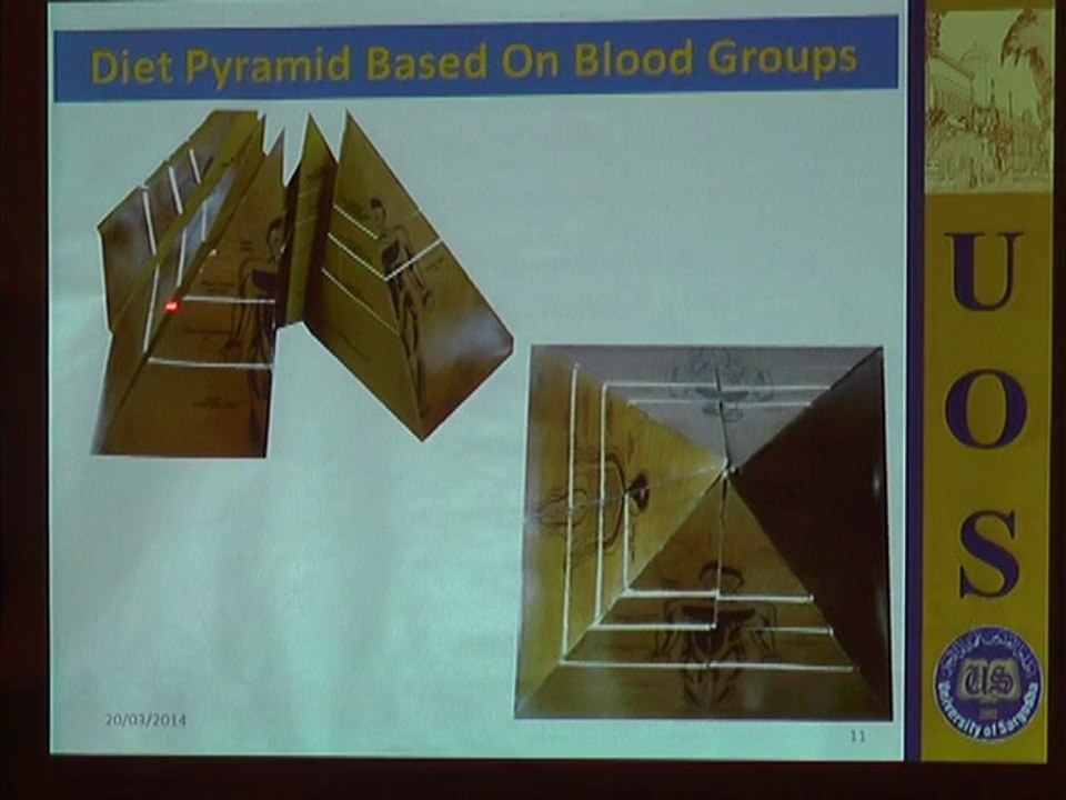 ICHN-2014 Clinical and Therapeutic Nutrition An ultimate Diet pyramid based on blood groups Dr.Sarfaraz hussain