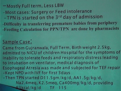 ICHN-2014 Clinical and Therapeutic Nutrition Comparison of the nutrition support given to mature babies in neonatal intensive care unit at American and Masooma Tasneem Zafir Ali