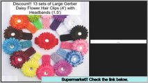 Reviews Best 13 sets of Large Gerber Daisy Flower Hair Clips (4') with Headbands (1.5')