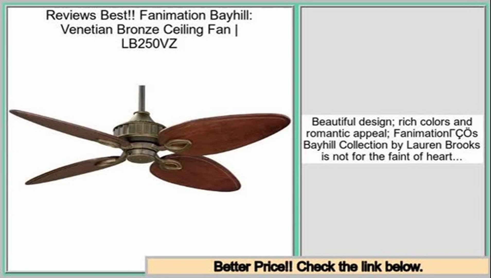 Save Price Fanimation Bayhill Venetian Bronze Ceiling Fan