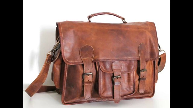 Maletín vintage de piel / vintage leather briefcase satchel 16