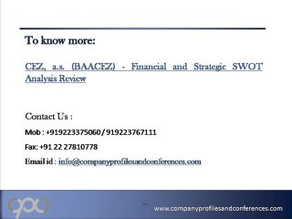 CEZ, a.s. - Financial and Strategic SWOT Analysis Revie