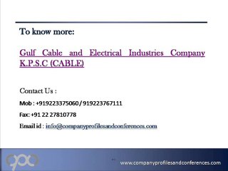 Gulf Cable and Electrical Industries Company K.P.S.C