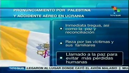 Fuerte llamamiento de paz en Gaza hace Papa Francisco