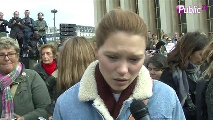 Exclu Vidéo : Léa Seydoux émue à la manifestation #BringBackOurGirls : "Qu'une telle chose se passe en 2014 est absurde !"