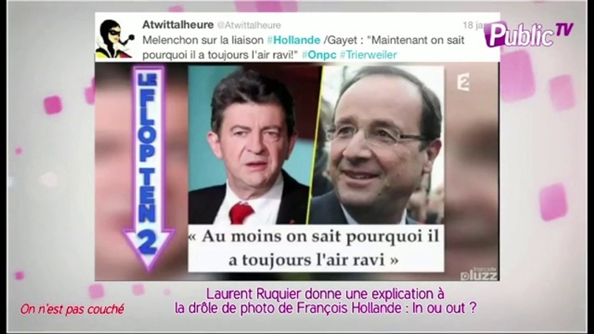 Public Zap Laurent Ruquier Donne Une Explication A La Drole De Photo De Francois Hollande In Ou Out Video Dailymotion
