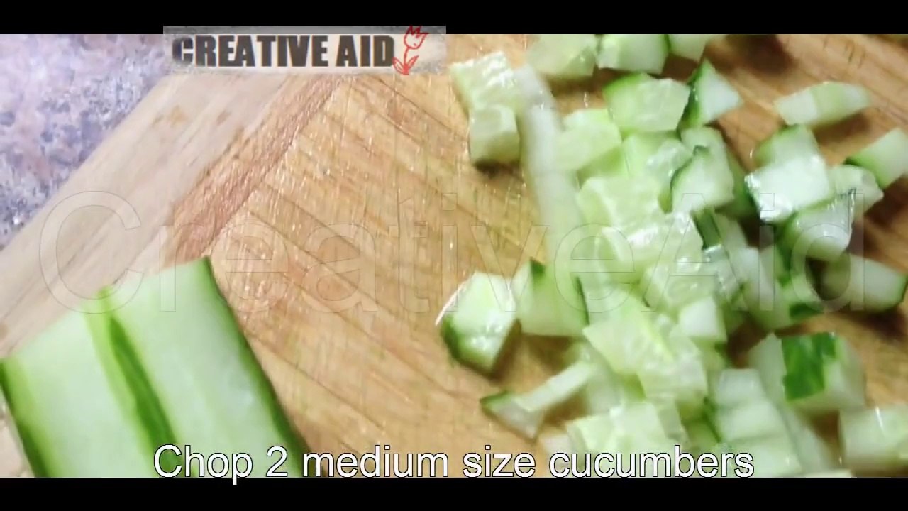 طريقة عمل سلطة اللبن الزبادي مع الخيار How to Make Yogurt Salad