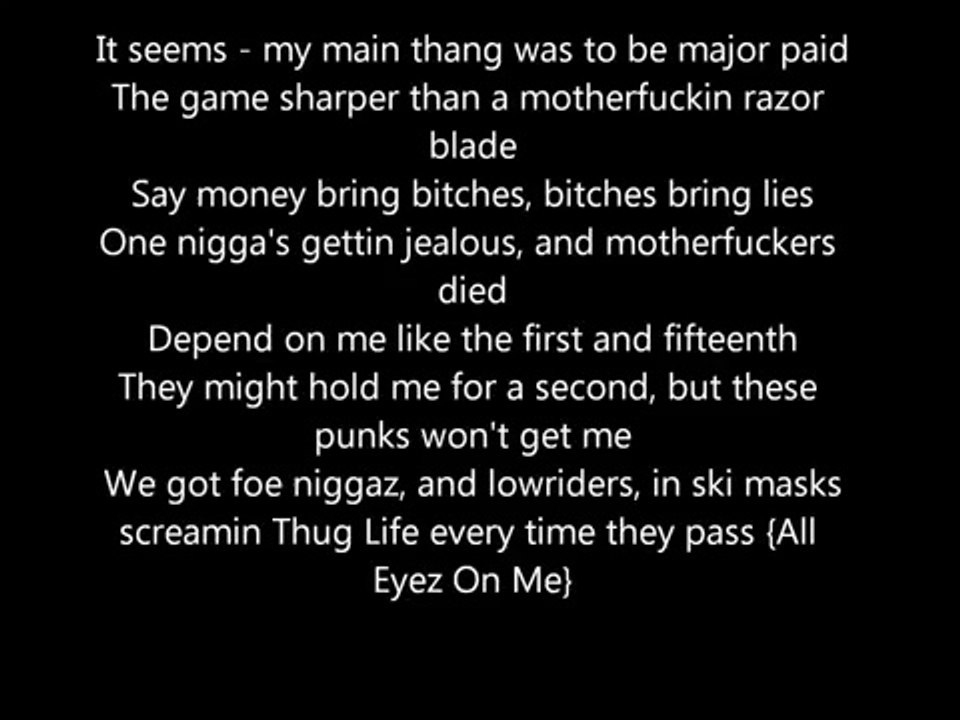 All Eyez On Me Lyrics Deutsch