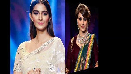 Sonam Kapoor And Bipasha Basu walking the ramp at jewellery week