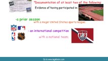 Visa for Internationally Recognized Athletes