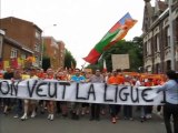 Les supporters du RC Lens manifestent pour un maintien de leur club en ligue1