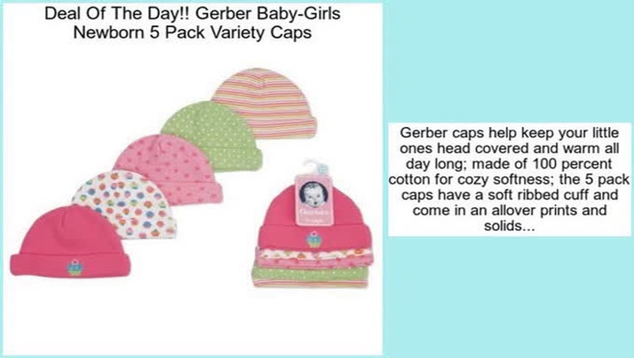 Hot Deals Gerber Baby-Girls Newborn 5 Pack Variety Caps