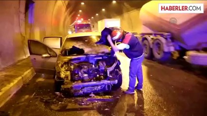 Bolu Dağı Tüneli'nde otomobil yangını