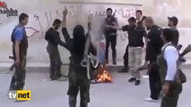 IŞİD militanları Filistin bayrağını yaktı