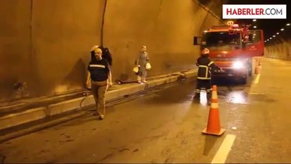 Bolu Dağı Tüneli'nde Otomobil Alev Alev Yandı