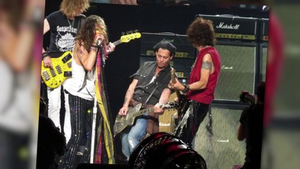 Johnny Depp Takes The Stage with Aerosmith in Massachusetts
