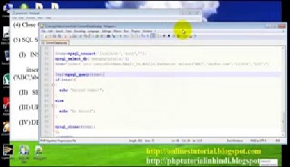 PHP Tutorial in Hindi Urdu-63 SQL Insert Statement oQuery with Example-2 2  by sharaj khan full hd