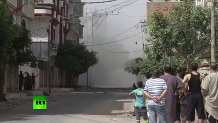 Yayın Anında Bomba Düşmesi - Gazze