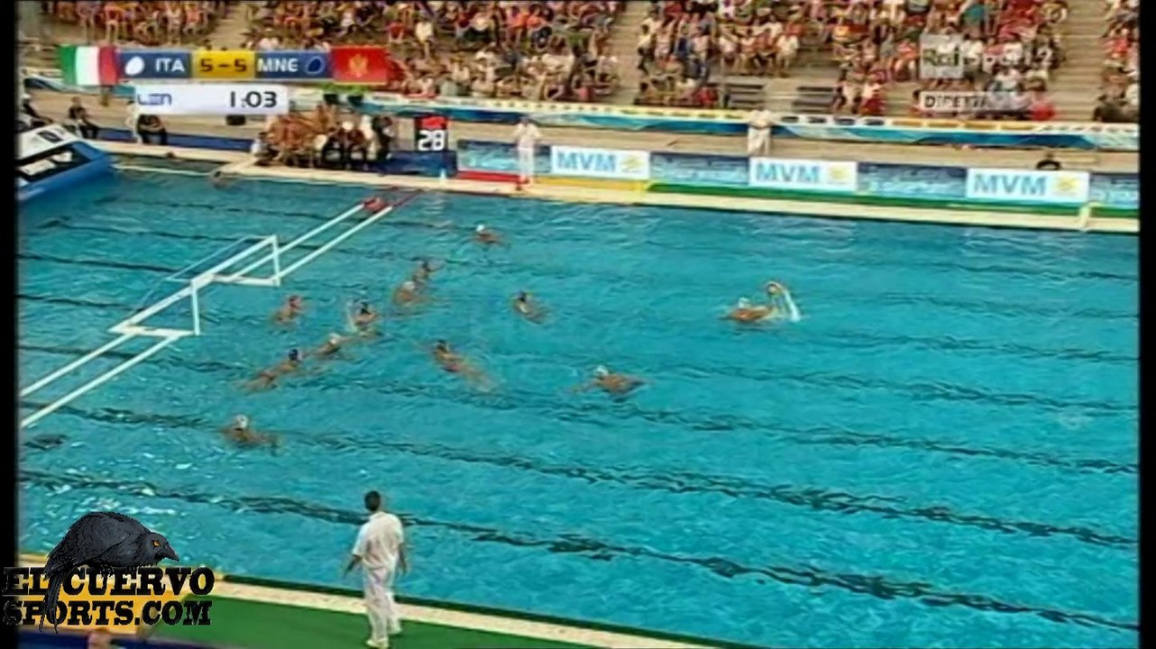 Italy 6 Montenegro 6 European Champ Budapest 2014 19.7.14 water polo