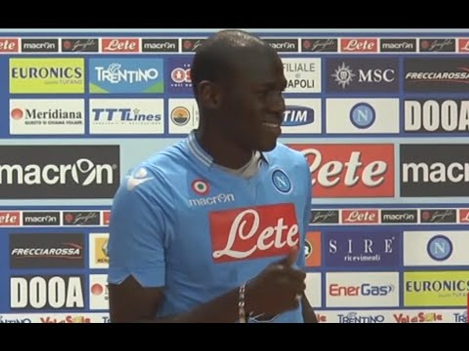 Dimaro (TN) - Il Napoli presenta Koulibaly: ''Sogno lo scudetto'' (19.07.14)