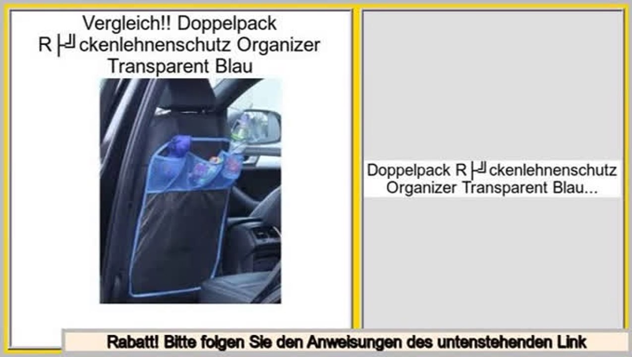 Vergleich Doppelpack Rückenlehnenschutz Organizer Transparent Blau