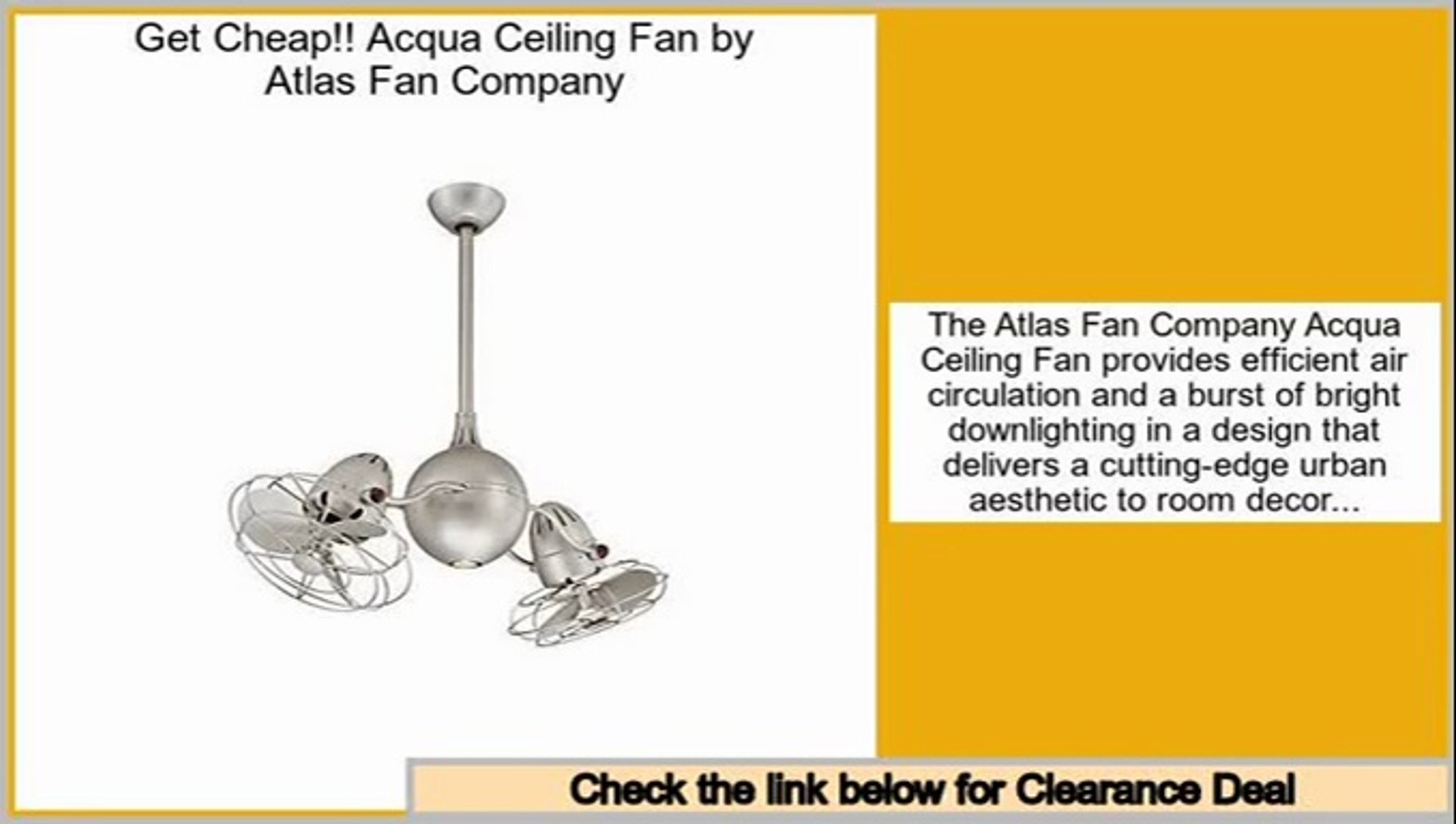 Shopping Deals Acqua Ceiling Fan By Atlas Fan Company Video
