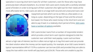 SGE Loans / Short Term Cash