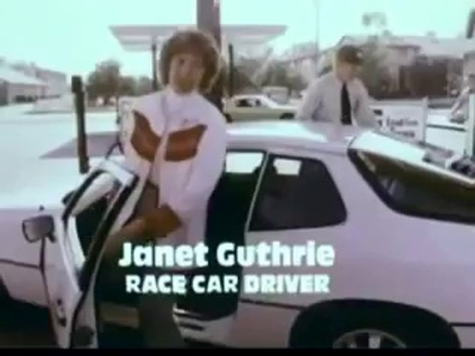 VINTAGE 70s TEXACO COMMERCIAL WITH JANET GUTHRIE LATE 70's RACE CAR DRIVER