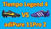 Nike Tiempo Legend 4 vs Adidas Adipure 11pro 2 - Comparison   Review