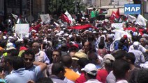 مسيرة وطنية تضامنية بالرباط مع الشعب الفلسطيني تنديدا بالعدوان الإسرائيلي على غزة