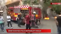 Antalya'da polis motosikleti ateşe verildi