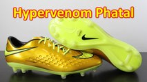 Neymar Nike Hypervenom Phatal Premium Metallic Gold Coin/Volt - Unboxing   On Feet