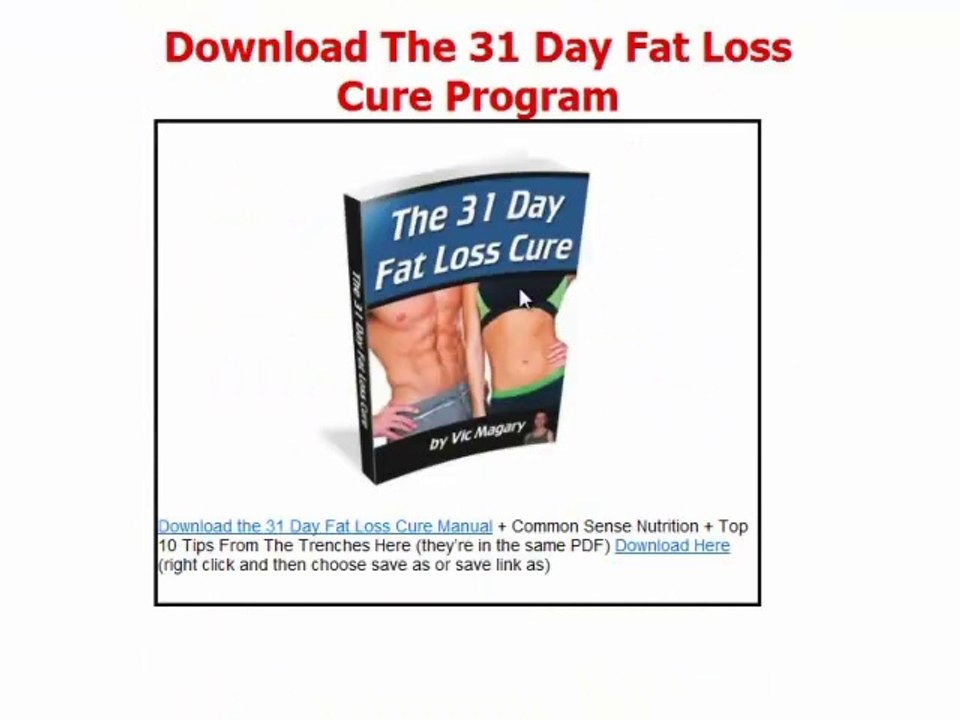 31 Day Fat Loss Cure - 31 Day Fat Loss Cure Review