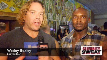 Celebrity Sweat on location with top body builders