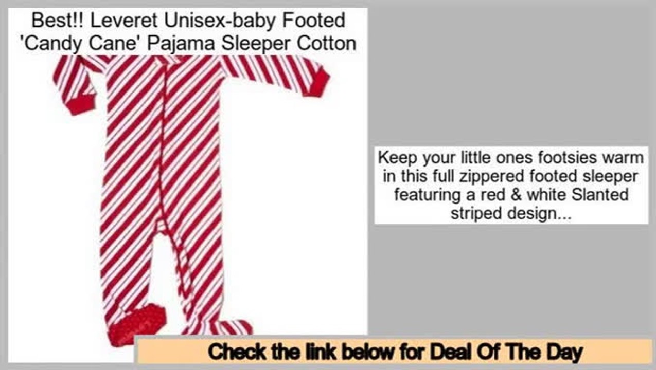 Rating Leveret Unisex-baby Footed 'Candy Cane' Pajama Sleeper Cotton