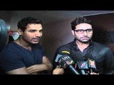 Abhishek Bachchan - John Abraham - Yami Gautam At Bol Bachchan Special Screening