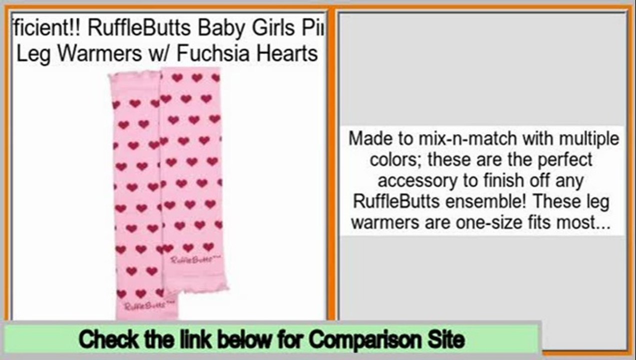Cheap Deals RuffleButts Baby Girls Pink Leg Warmers w/ Fuchsia Hearts