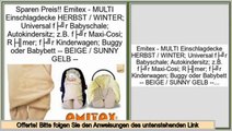 Spiel Emitex - MULTI Einschlagdecke HERBST / WINTER; Universal für Babyschale; Autokindersitz; z.B. für Maxi-Cosi; Römer; für Kinderwagen; Buggy oder Babybett -- BEIGE / SUNNY GELB --