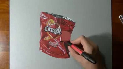 How I draw an empty potato chips bag