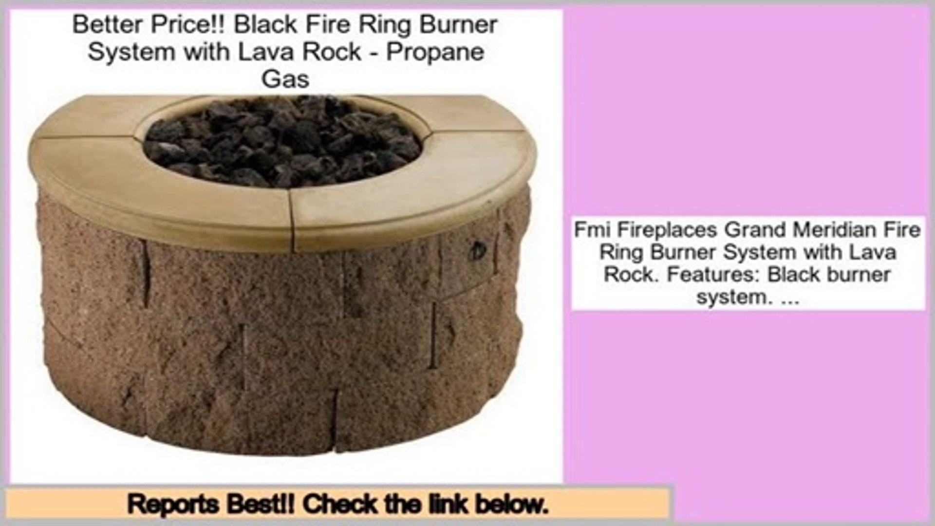 Discount Black Fire Ring Burner System With Lava Rock Propane