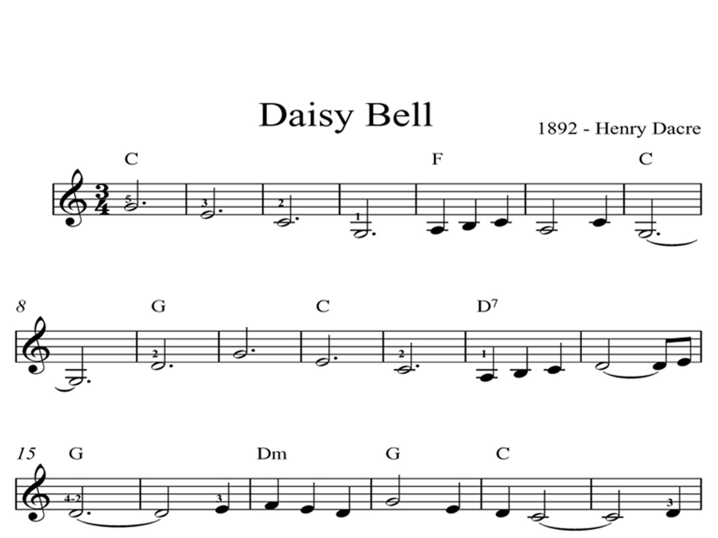 Daisy Bell 1892. Дейзи Белл песня. Daisy Bell Notes. Daisy Bell на пианино.