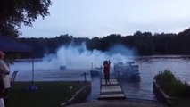 Fireworks on a lake = awesome FAIL!