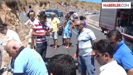 Otomobil kayalıklara çarparak devrildi: 2 yaralı -