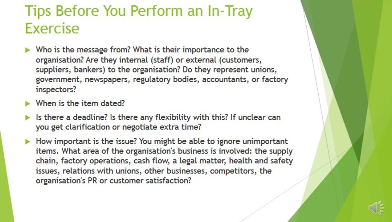 InTray Exercises Interview Examples, Tips & More video Dailymotion