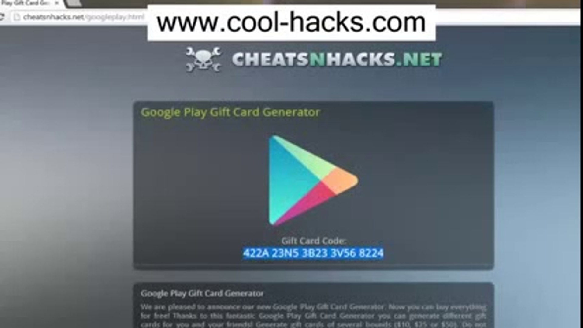 GRATUIT Google Play Store HACK Générateur de Cartes cadeaux Free Gift Card  Code Generator June 201[1] - video Dailymotion