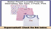 Best Luvable Friends Sleeveless Tee Tops; 3 Pack; Pink