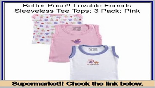 Best Luvable Friends Sleeveless Tee Tops; 3 Pack; Pink